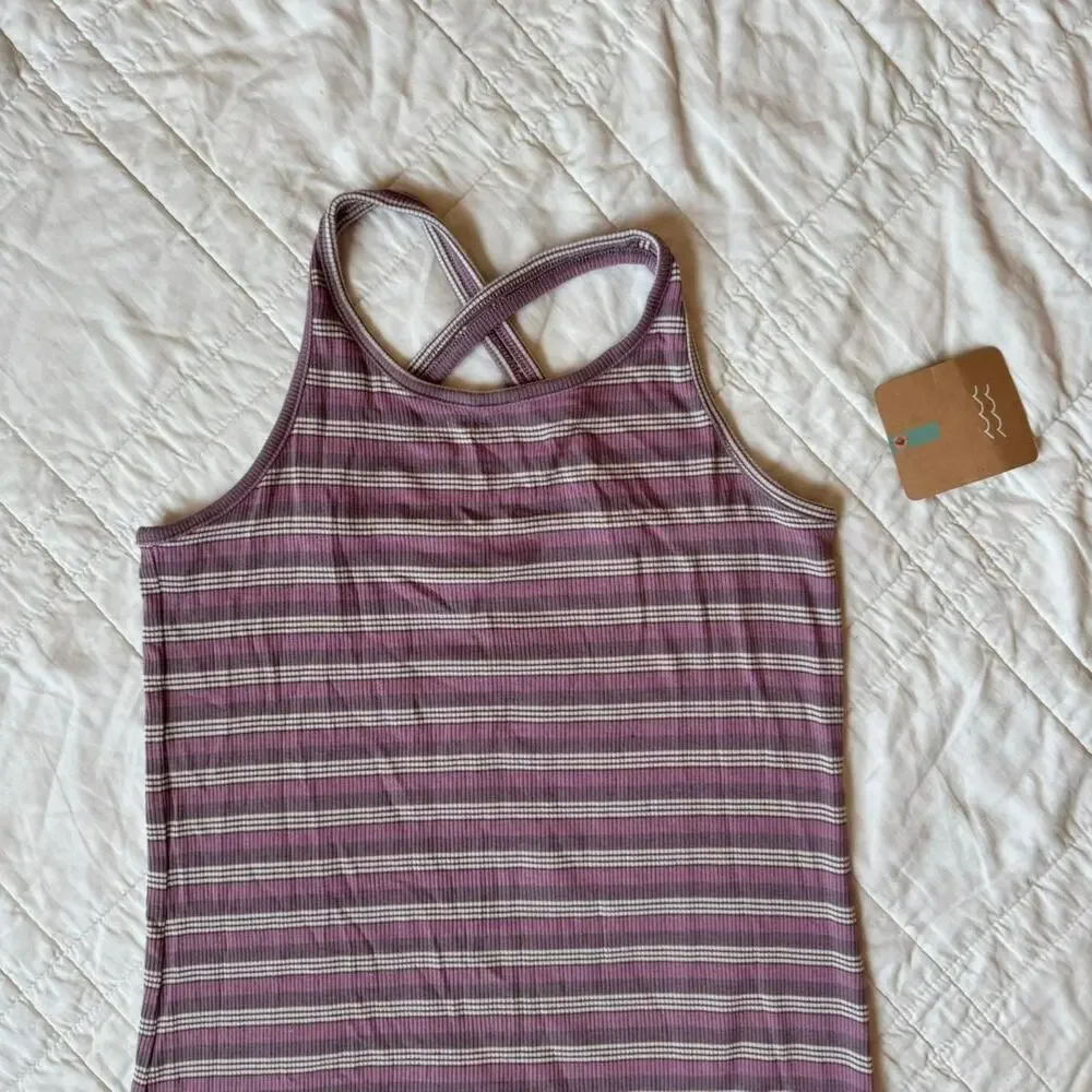 Striped racer back tank top bixby nomad girls large 12 14 boho‎ Summer rayon